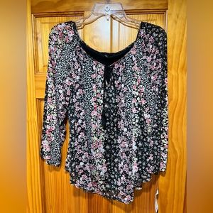 BCX flower print blouse, size XL
